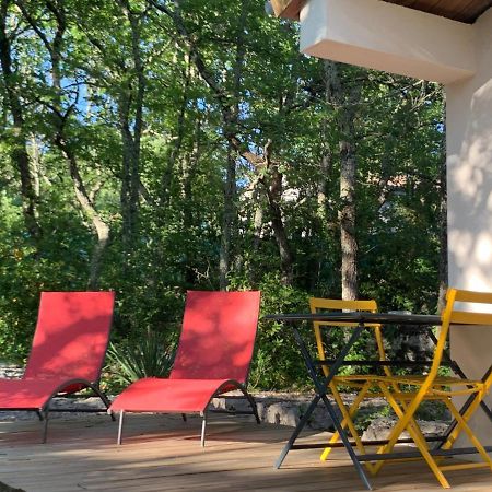 Le Mazet, Studio Avec Terrasse Et Acces Piscine Saint Alban Auriolles ภายนอก รูปภาพ