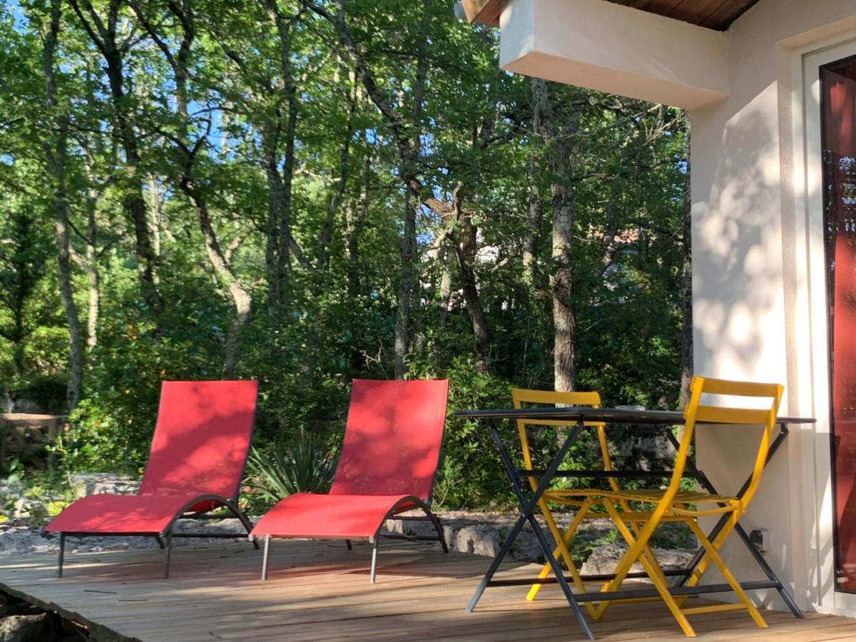 Le Mazet, Studio Avec Terrasse Et Acces Piscine Saint Alban Auriolles ภายนอก รูปภาพ
